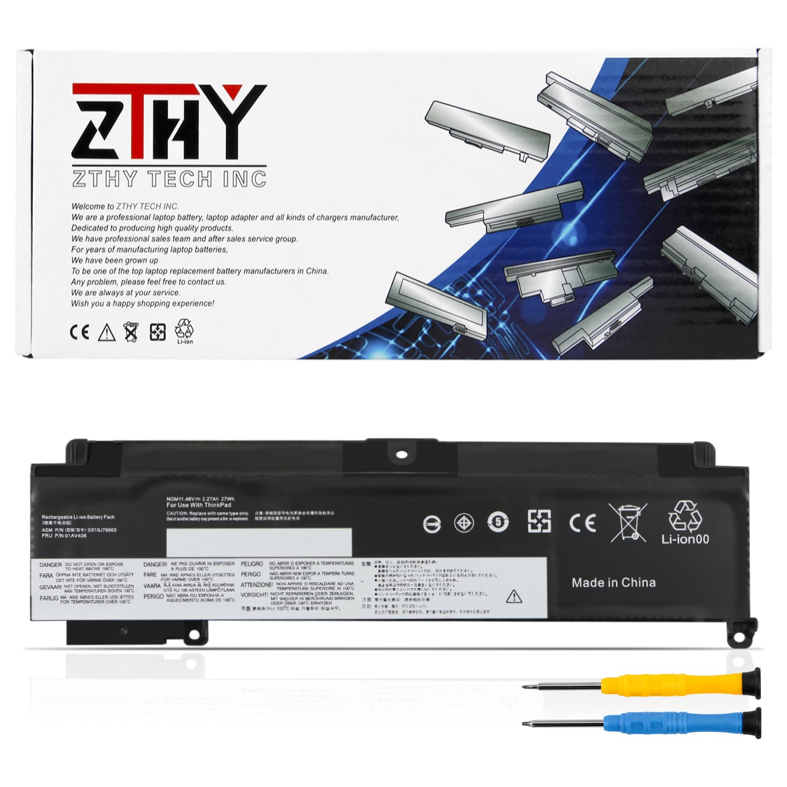 01AV406 01AV408 Battery Replacement for Lenovo ThinkPad T460S T470S Series 00HW024 00HW025 00HW038 01AV405 01AV407 01AV462 L16M3P73 SB10J79002 SB10J79003 SB10J79004 SB10K97605 SB10F46462 SB10F46463