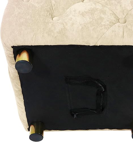 Miniatura 6 de NicBex Taburete otomano moderno tapizado de terciopelo, exquisita mesa auxiliar pequeña, taburete suave para pie, aderezo, maquillaje Chai para sala