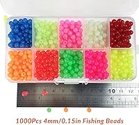 Vista 3 de QualyQualy Cuentas de pesca surtidas, cuentas de pesca de vidrio de plástico, rojo y amarillo, mezcla de colores, cuentas de pesca luminosas