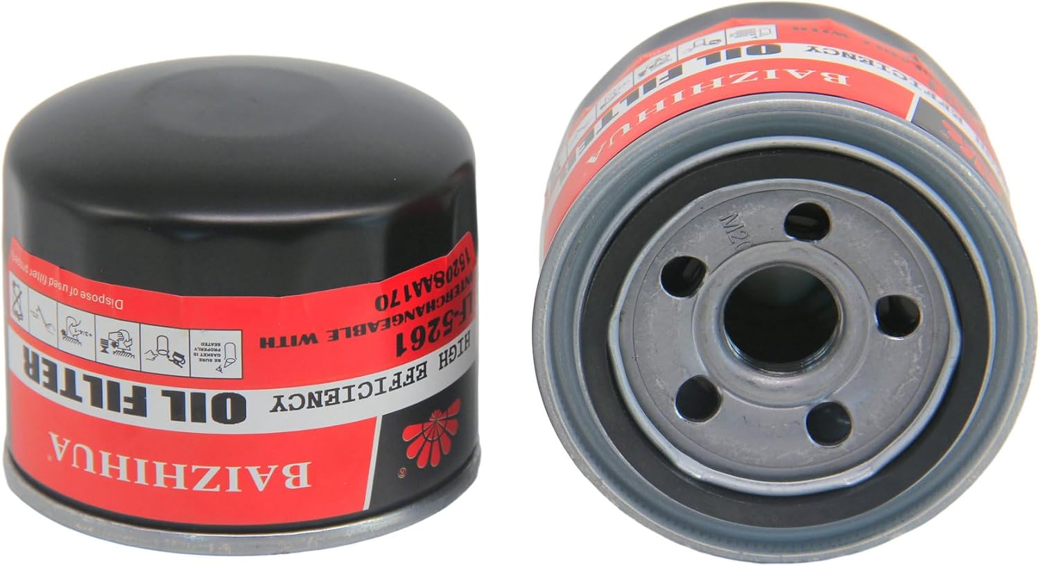 4-PACK BAIZHIHUA LF-5261 Premium Oil Filter Replace 122-0833, 15208AA170, LF3591, 1220833 Fits Cummins Onan HDKAH, HDKAJ, HDKAK, 2015-2024 Subaru WRX, 2022-2024 Subaru BRZ,2015-2020 Levorg 1.6L