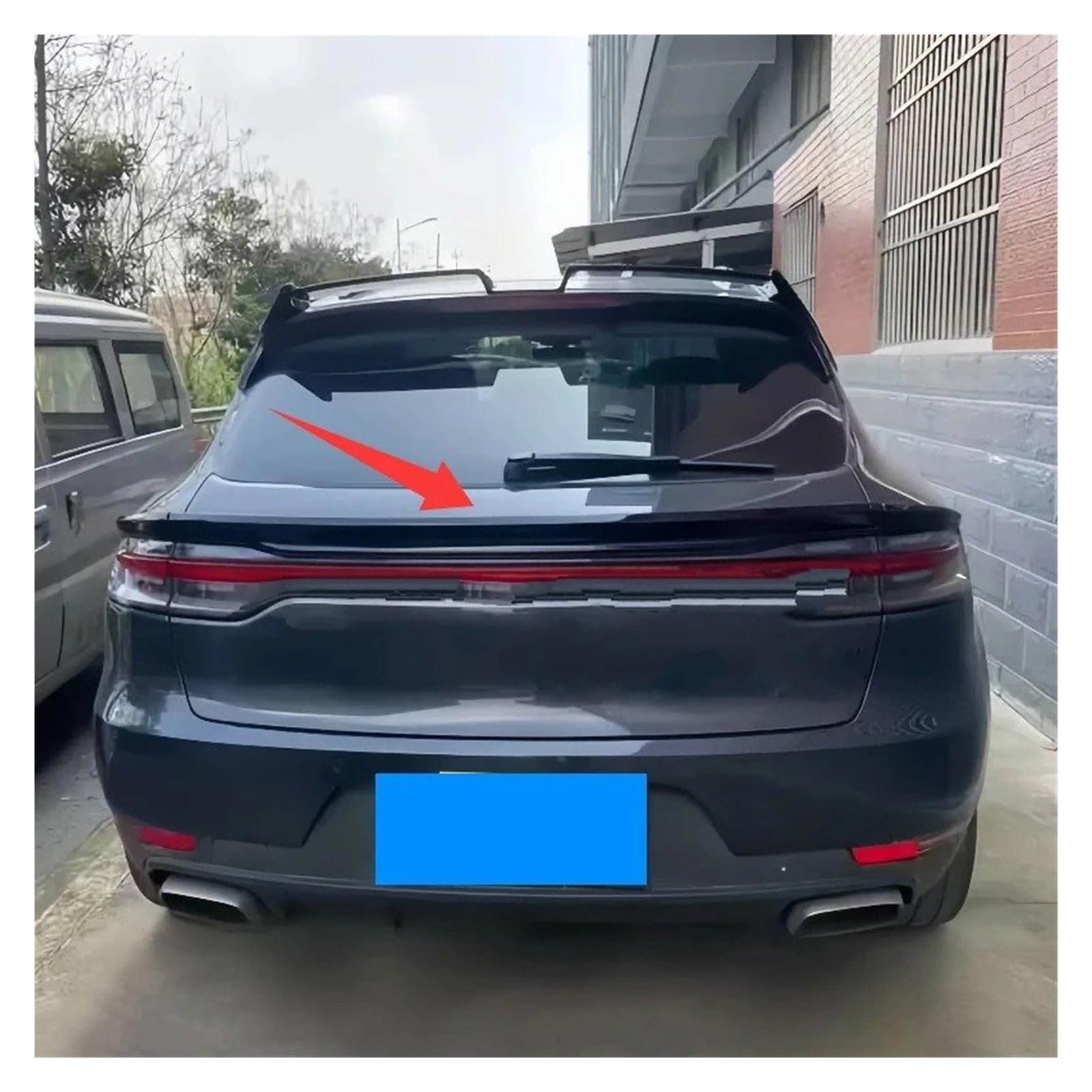 alettone posteriore auto Per Porsche Per Macan 2014-2017 ABS Nero Lucido Auto Baule Posteriore Medio Spoiler Body Kit Accessori(Glossy Black)