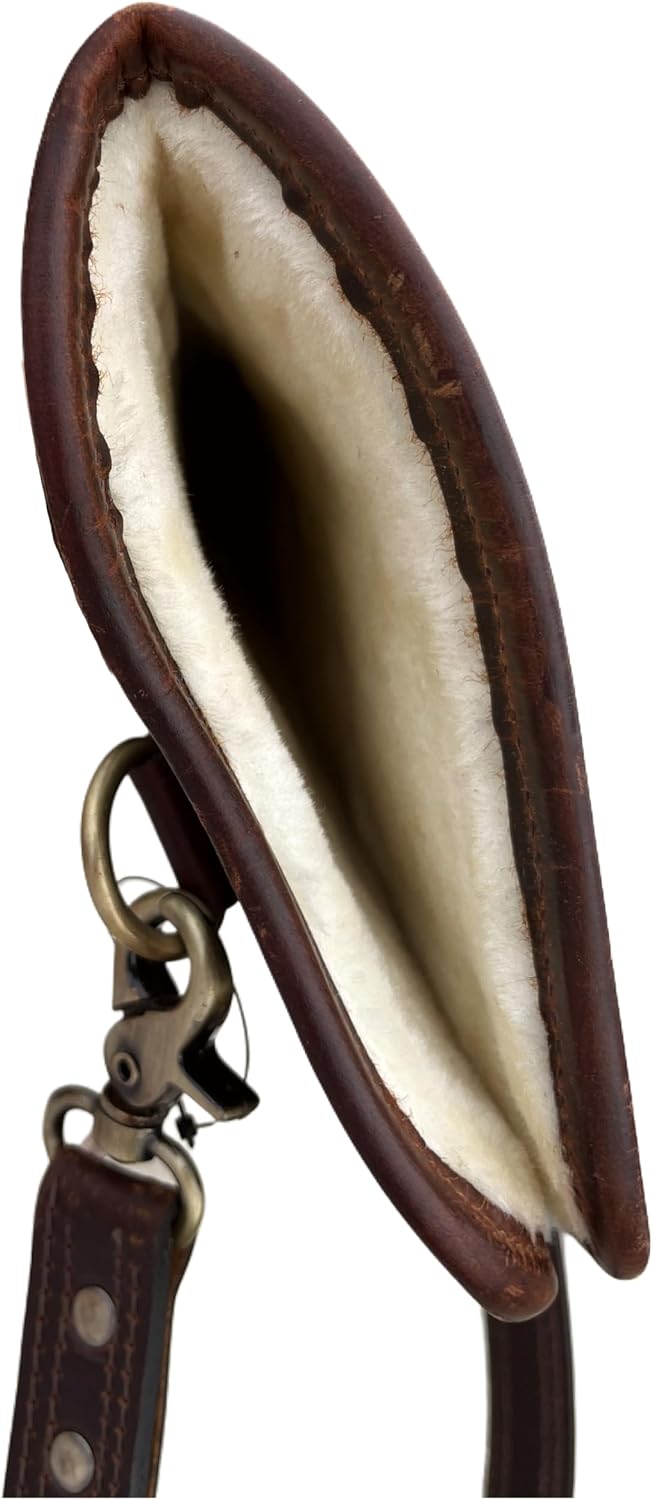 Full Grain Western Hard wax Leather Rifle Scabbard with Faux Shearling Lining Adjustable Shoulder Strap Antique 34" Long Rifle cover carrying case
