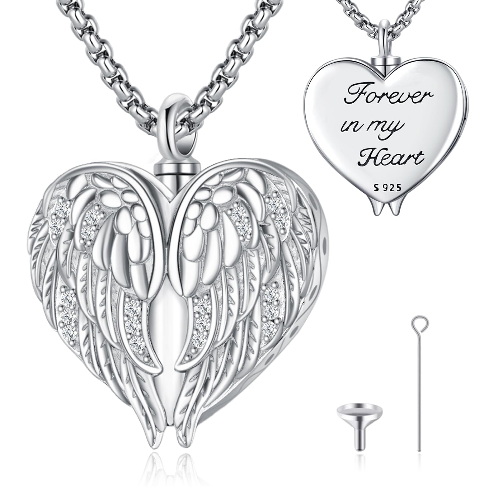 Collier ailes d'ange en argent 925, pendentif gardien de qualité supérieure - 8