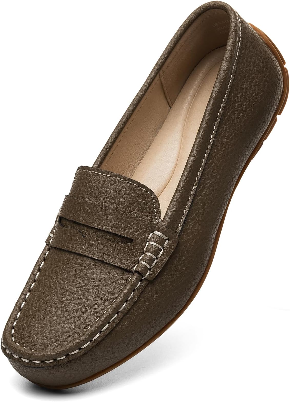KORDAL Women's Comfortable & Lightweight Leather Penny Loafers Slip-Ons Cute Business Casual Dress Shoes Work Office Flats Everyday Walking Shoes Driving Mocs for Women