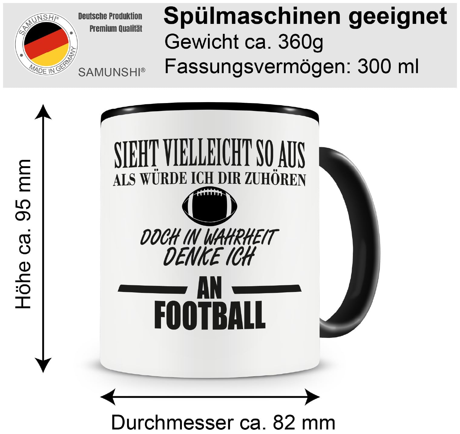 Samunshi® Ich denke ans Jagen Jagd Jäger - Tazza da caffè
