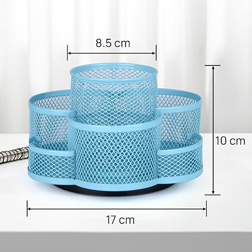 Vista 28 de Soporte para bolígrafo para escritorio, soporte giratorio para lápices, soporte para tazas para escritorio y oficina, organizador de bolígrafos