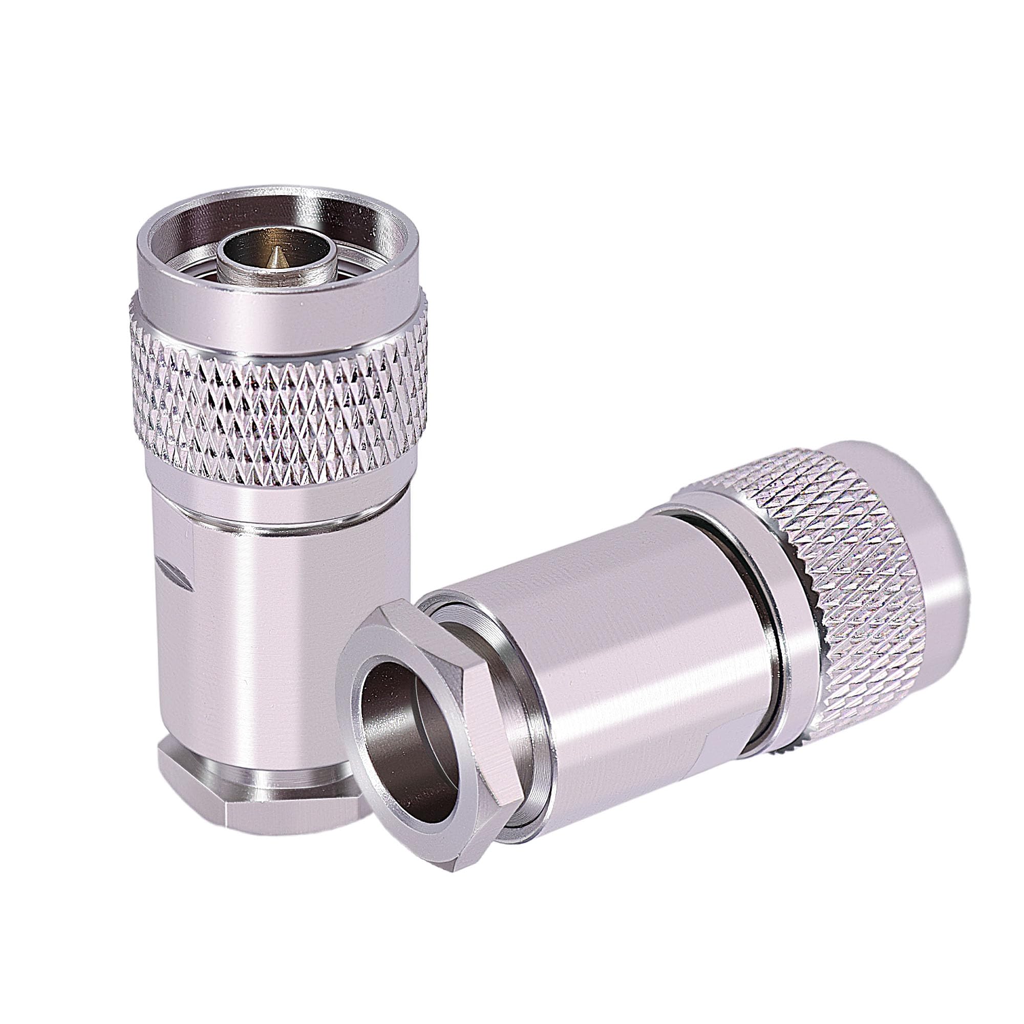 CNARIO 2pcs N Male Clamp Connectors N Male Adapters Plug Coax Connector for LMR400/RG8/KMR400 Coaxial Cable (NOT for TV)