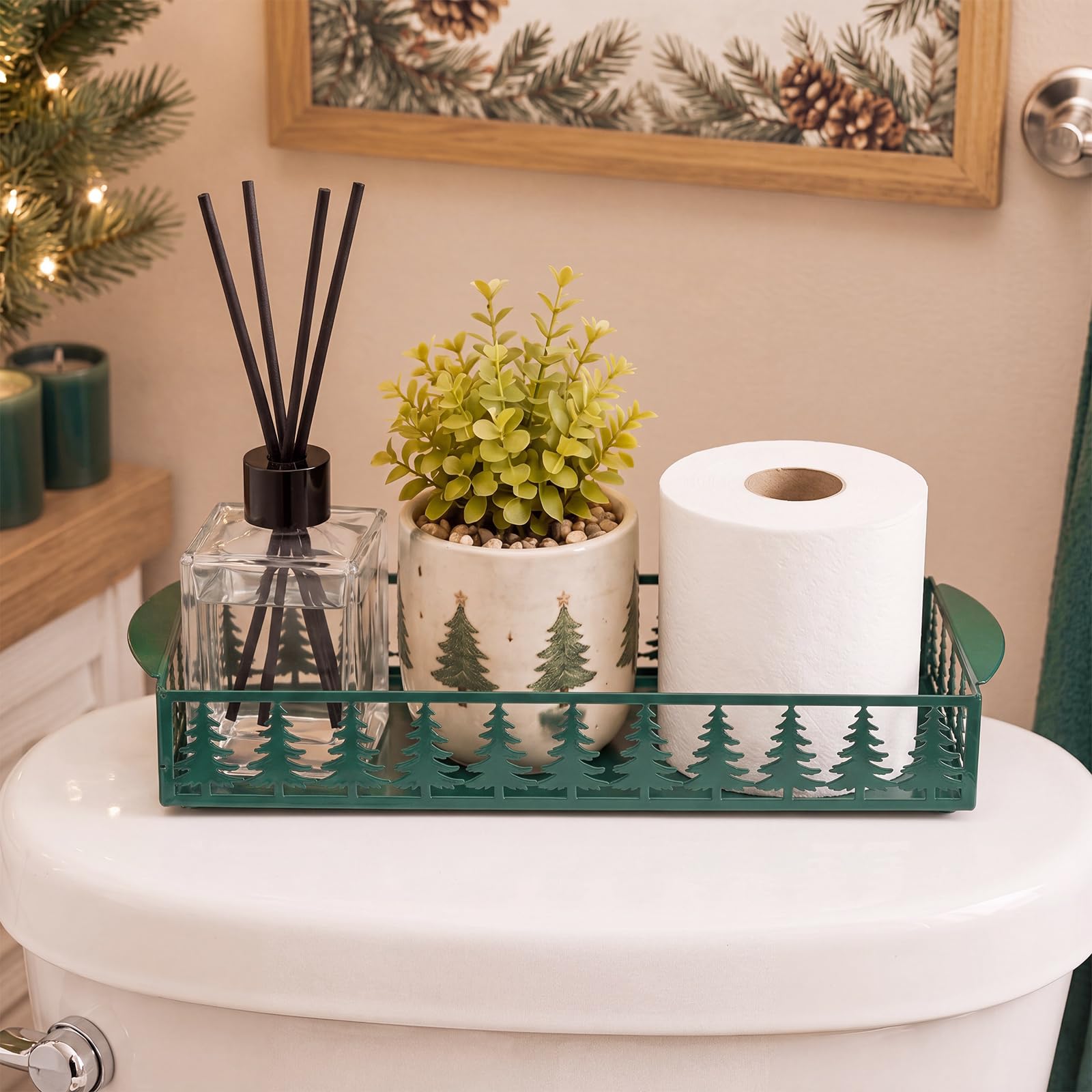 Christmas Tree Toilet Paper Basket Toilet Tank Paper Holder — Amazon image 4