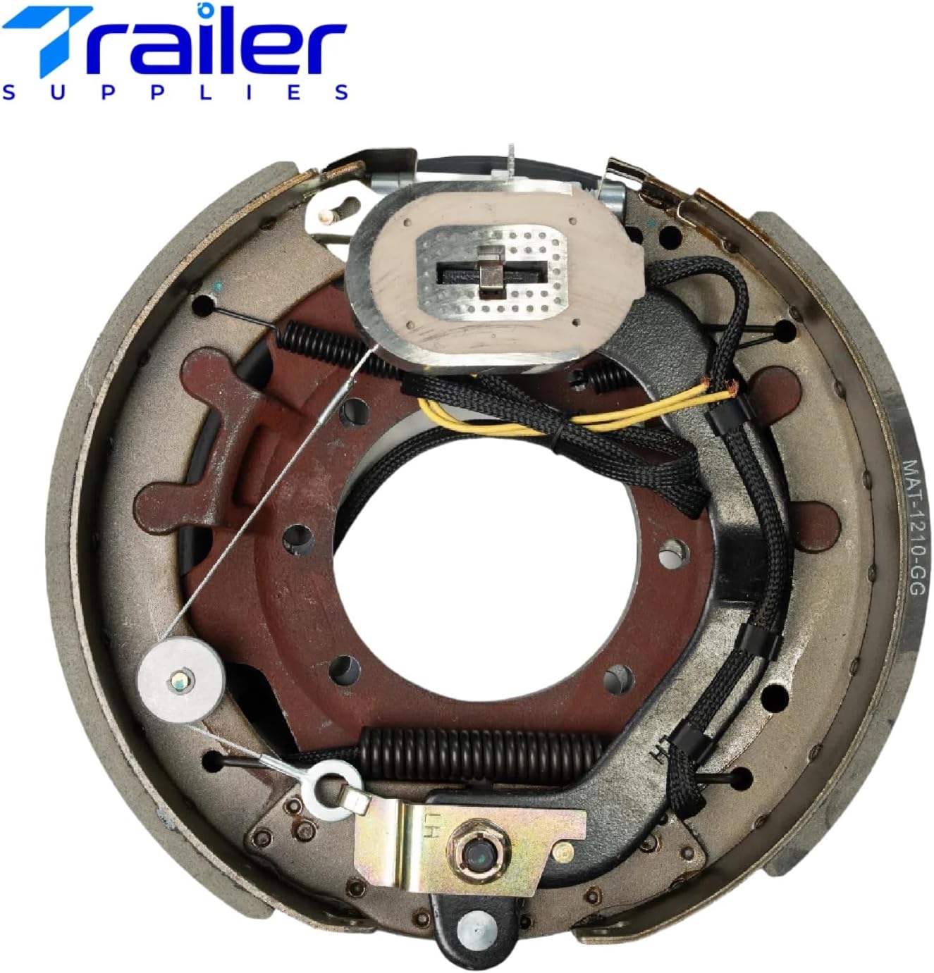 Electric Trailer Brake Kit + 4 Bearing Sets – Fits Dexter 9K–10K Axles – 4-Pack 12.25"x3.375" Self-Adjusting Brakes + 387A/25580 Bearings, 7-Hole Flange