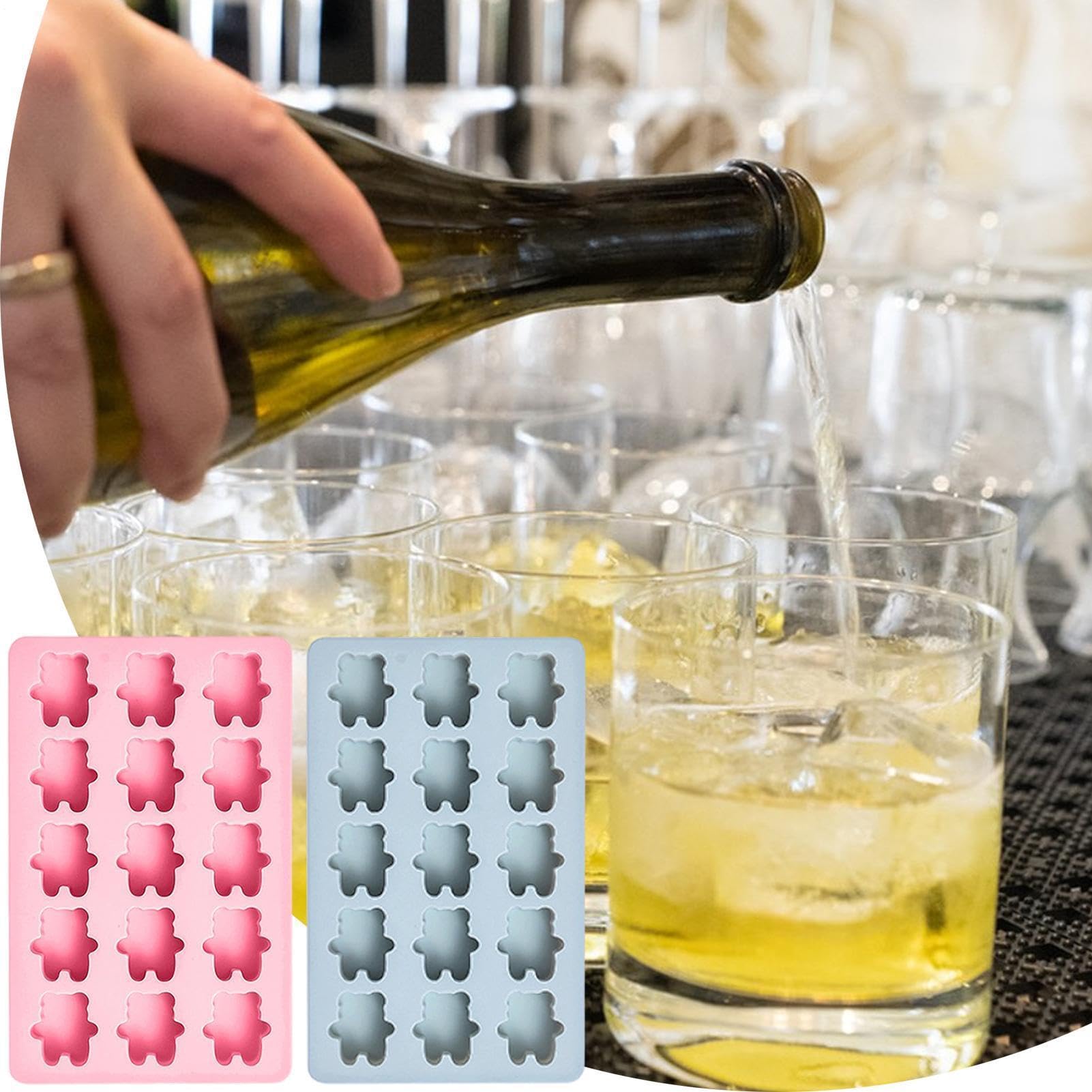 Stampo per Ghiaccio in Silicone 2 Pezzi in Silicone Alimentare Facili da