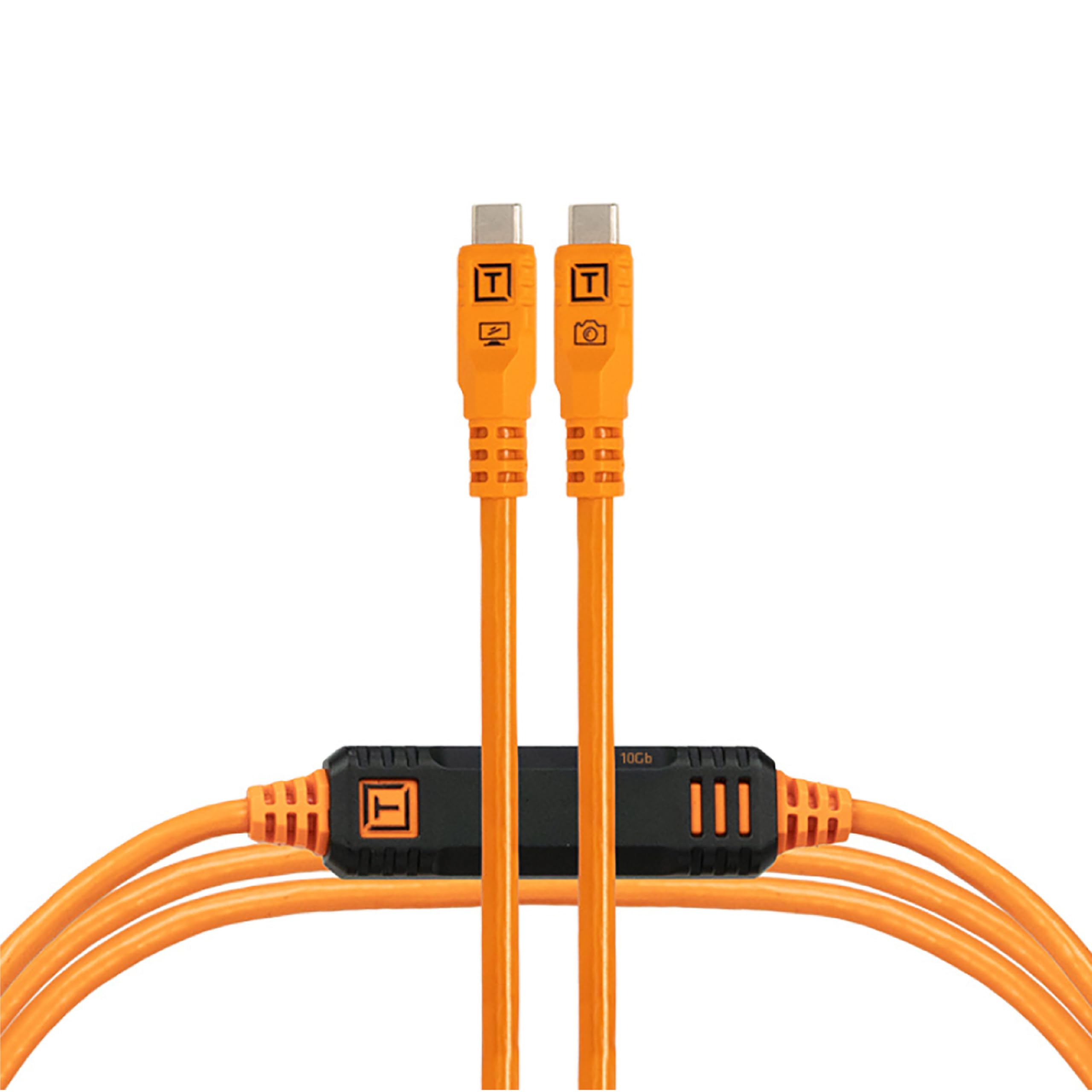 Tether Tools TetherPro Optima 10G USB-C - Transferencia de datos exclusiva, cable recto a recto de 1,8 m, color naranja