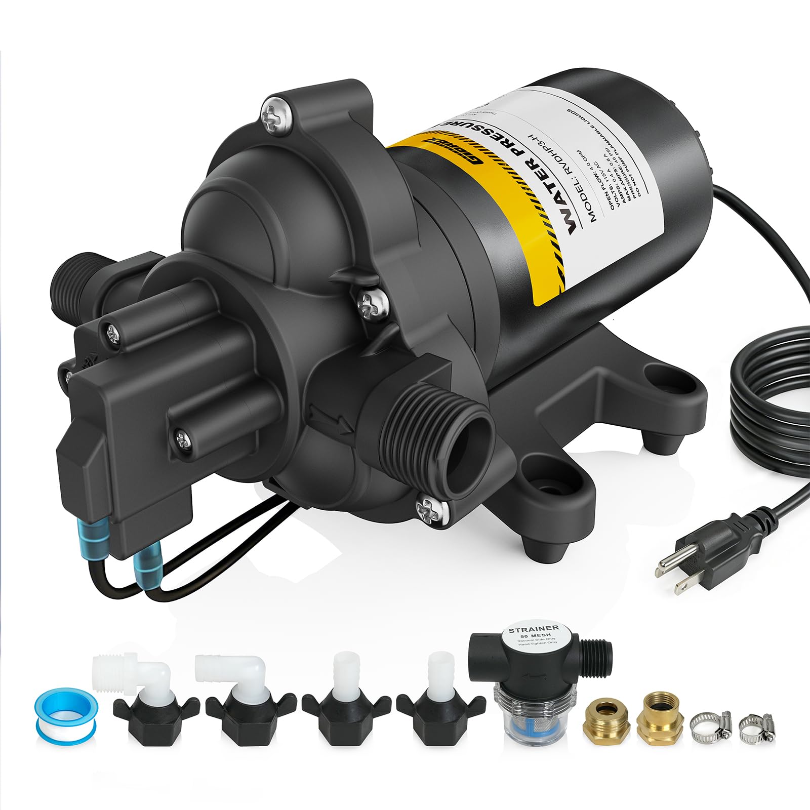 Photo 1 of Gidrox 110V AC Water High Pressure Pump, 4.0 GPM 45 PSI Fresh Water Transfer Diaphragm Pump with Smart Pressure Switch, Self Priming Water Booster Pumps for House Garden Sprinkler Irrigation Faucet