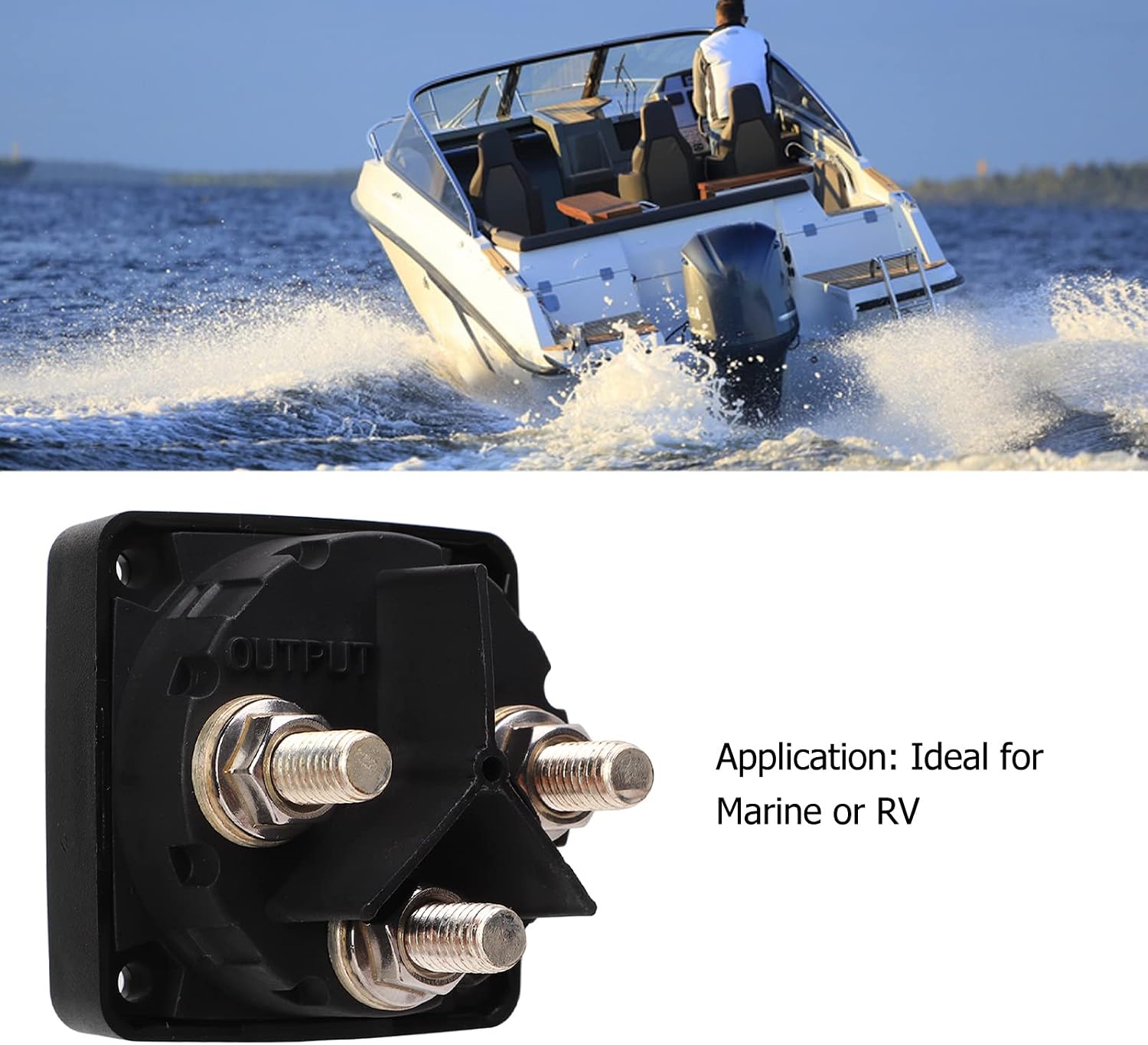 Battery Disconnect Switch, 300Amp 32V DC Battery Selector Switch Heavy Duty 3 Position Marine Battery Cut Off Switch for RV Boat