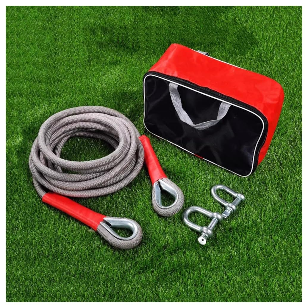 Eslinga de recuperación cinética (3 x 35 pies), eslingas de Remolque de Alta Resistencia de 77100 Libras con bucles, Cuerda de Remolque Todoterreno de Nailon con 2 grilletes de Anillo en U p