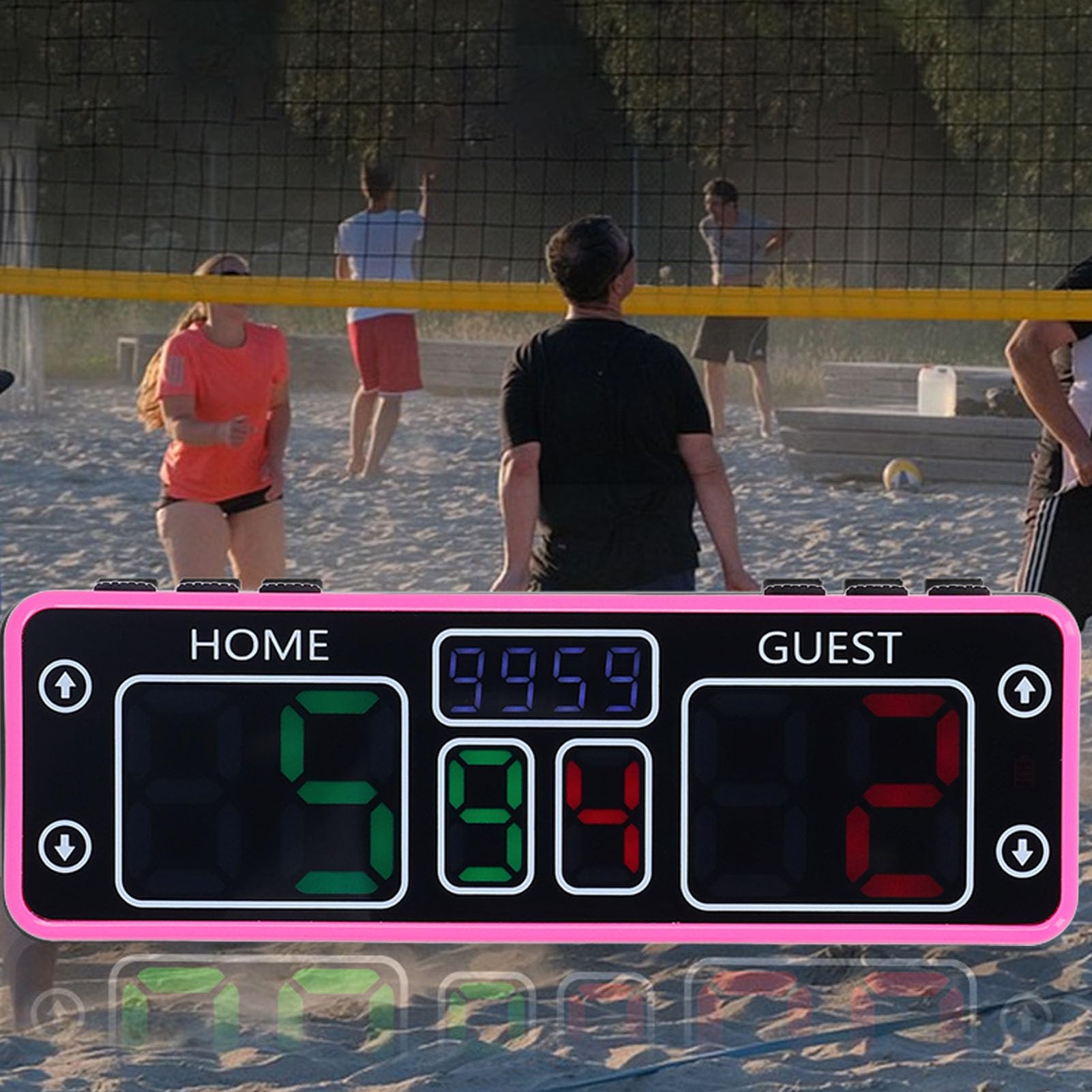 Asixxsix Tragbare Anzeigetafel, Kabelloser Wiederaufladbarer LED-Punktezähler mit Countdown-Timer, Punktezähler mit Lautem Piepton,Einfach zu Bedienen(für Spiele Im Innen- und Außenbereich)