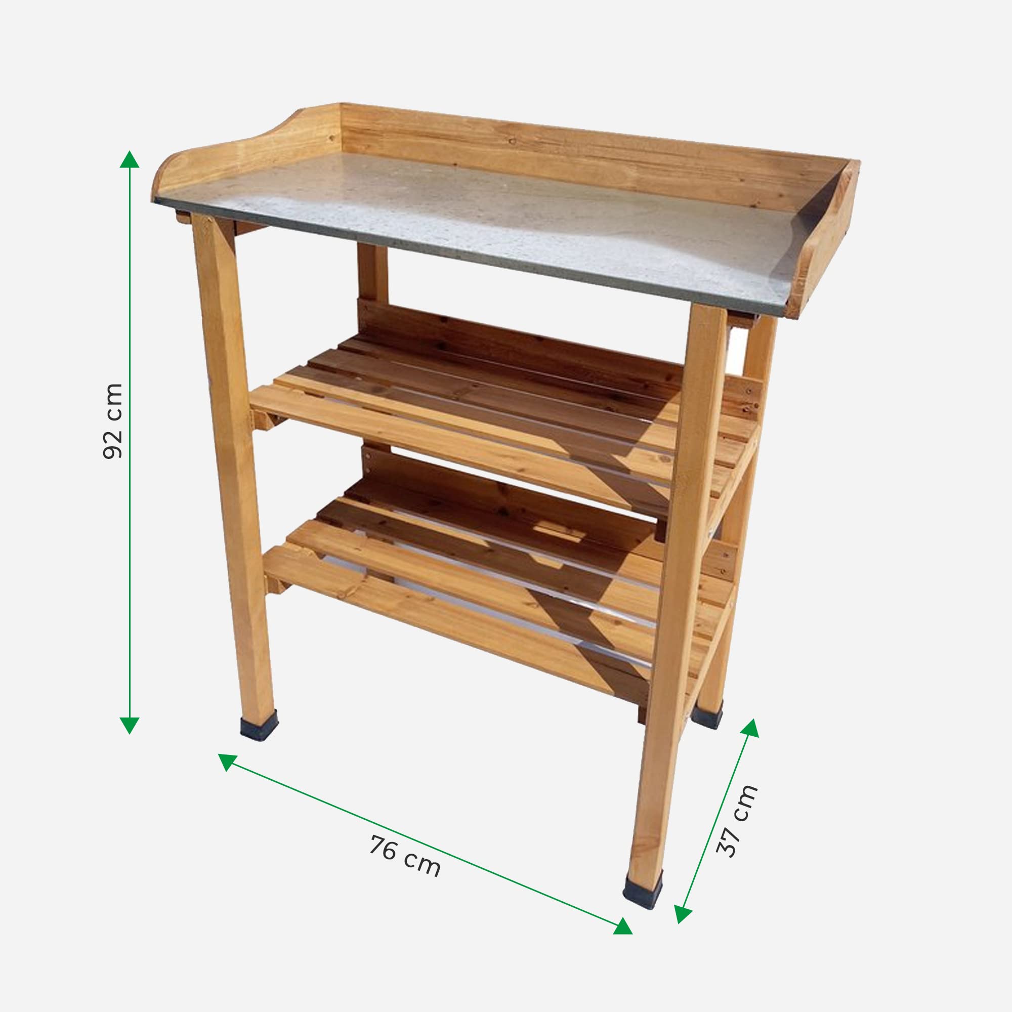 MaxxGarden - Tavolo per piante, 80 x 40 x 86 cm, in legno con ripiano di lavoro