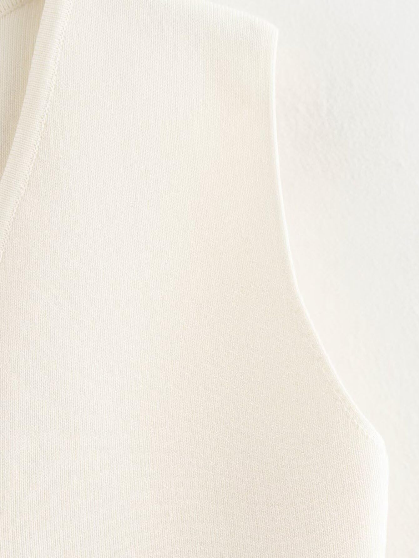 Pulls sans Manche Femme Gilet de Costume Court Tricot Femme col V Boutonné Doré sans Manches Élégant Habillé Débardeur Pull Chic Tricot