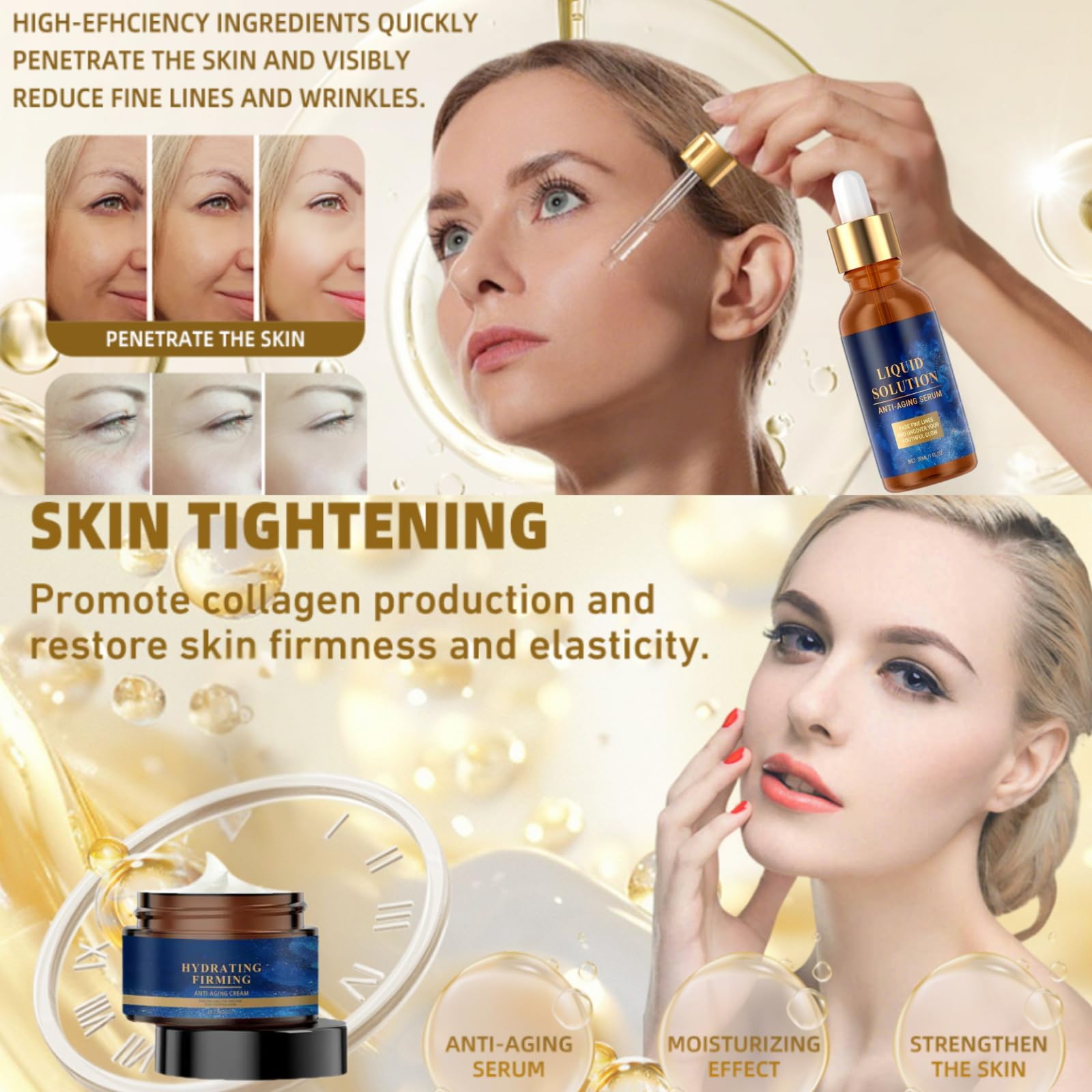 2pcs Olavita Liquid Solution anti Aging S-erum,Olavita Serum,Liquid Solution Serum & Wrinkle Cream,for Youthful Skin - Image 2