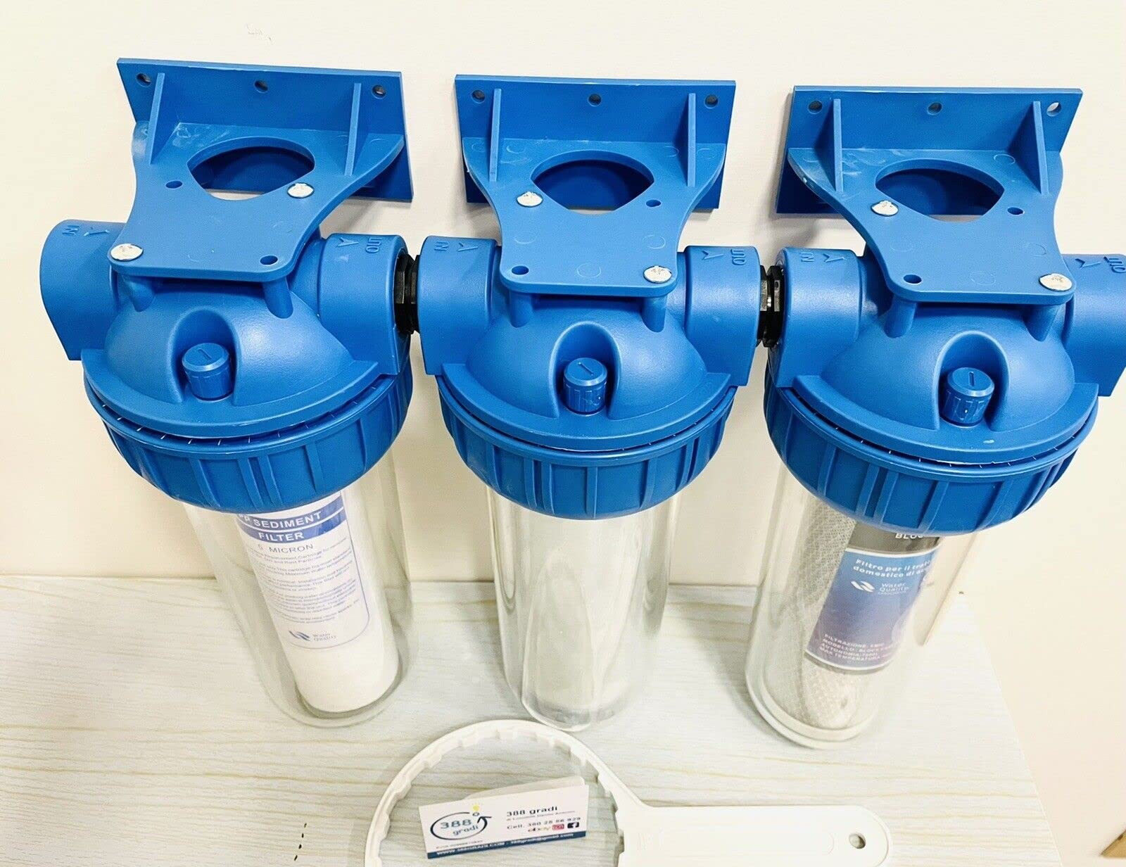 KIT FILTRO TRATTAMENTO ACQUA ø 1 ” POLICE ANTIRESIDUI ANTICALCARE E CARBONI ATTIVI SEDIMENTI