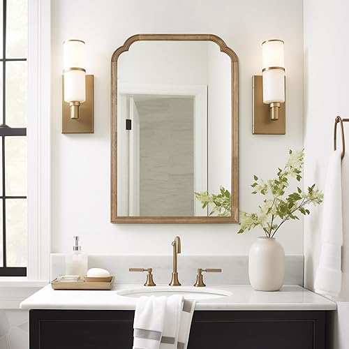 Vista 15 de WallBeyond Espejos de baño de madera para montar en la pared, espejos de pared con marco de madera rústica de 16 x 20 pulgadas, espejos de pared