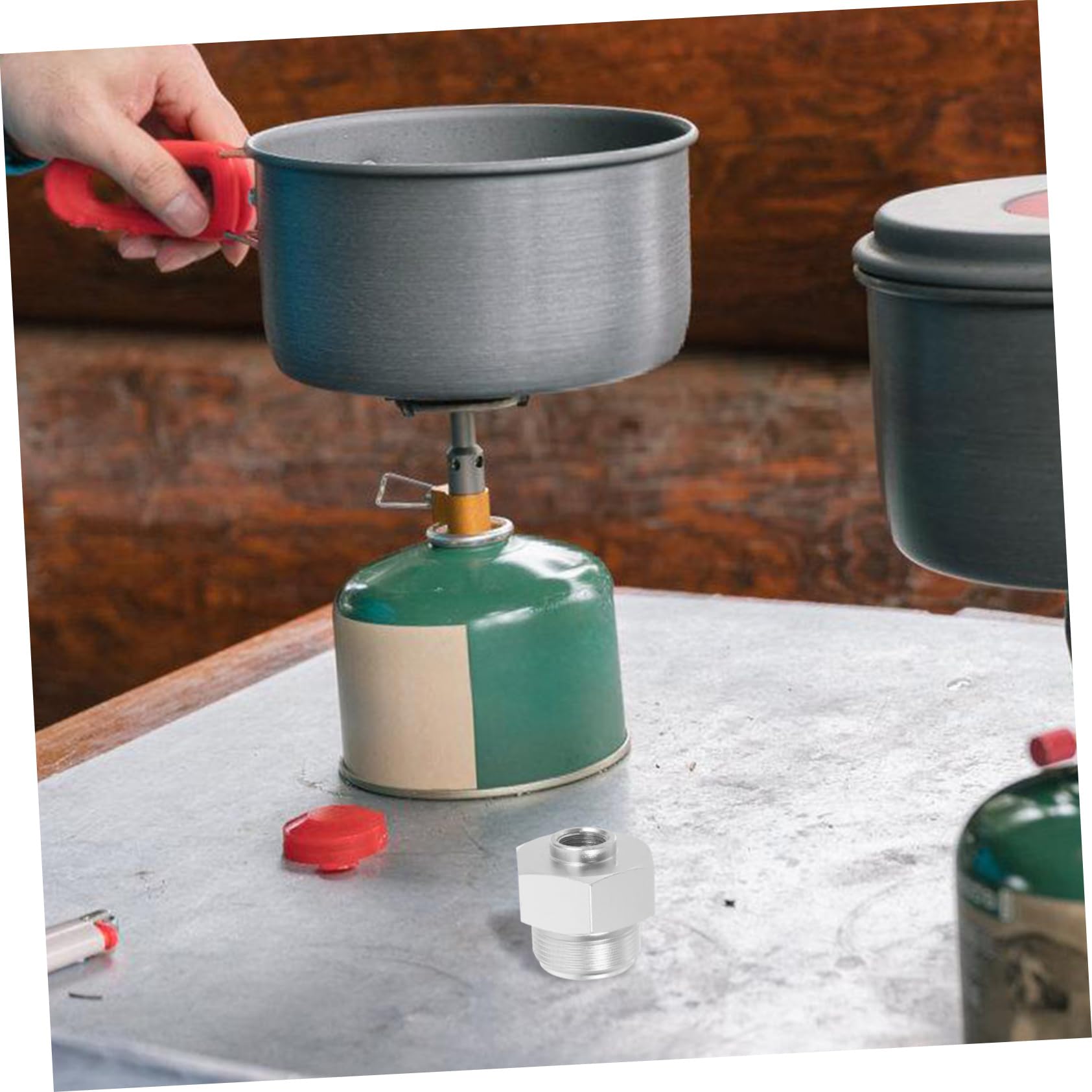 WHAMVOX Propane Grill Adapter Connector Lightweight Camping Stove Converter for Outdoor Barbecue Portable Tank Convert for Picnic and Hiking Use