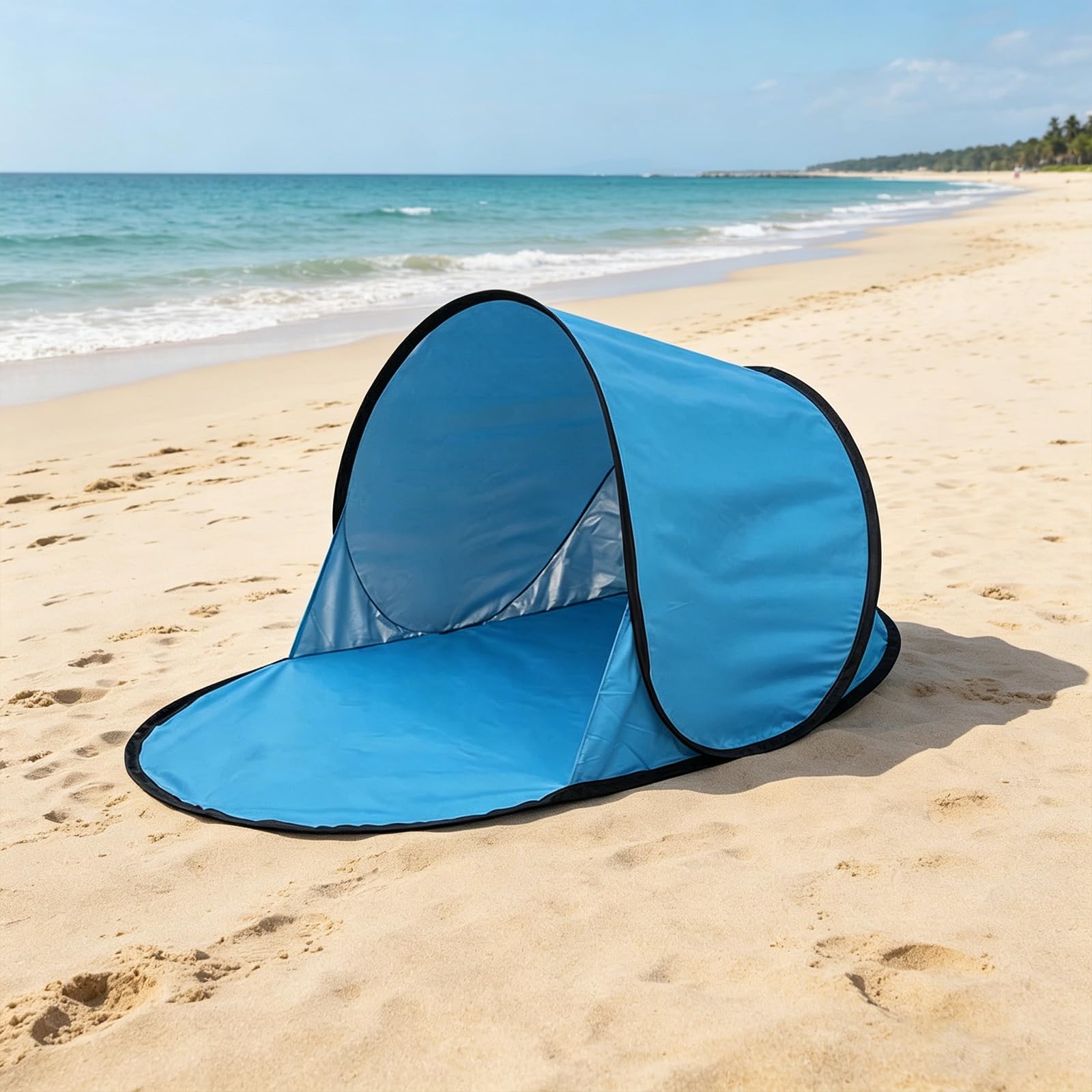 Tienda de Playa Pop Up Automática, Toldo de Sombra, Ideal para Acampadas y Pesca