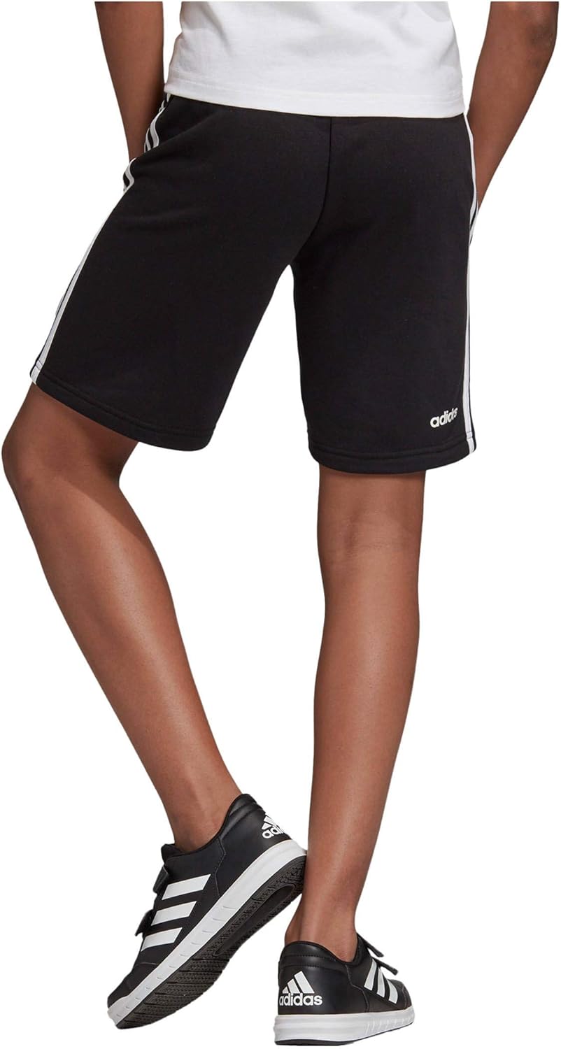 adidas Kids Boys Shorts Training Essentials 3 Stripes Knit Pants Running (116/5-6 Years) Black/White