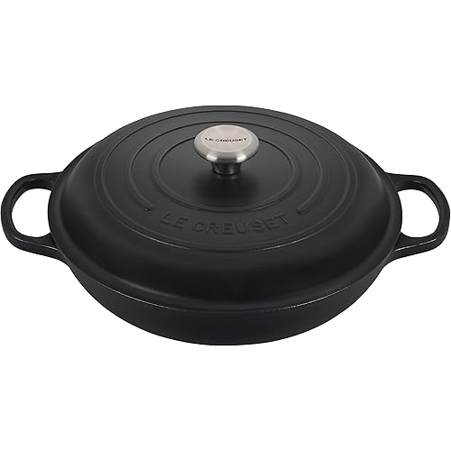 Le Creuset Enameled Cast Iron Signature Braiser, 3.5 qt., Licorice