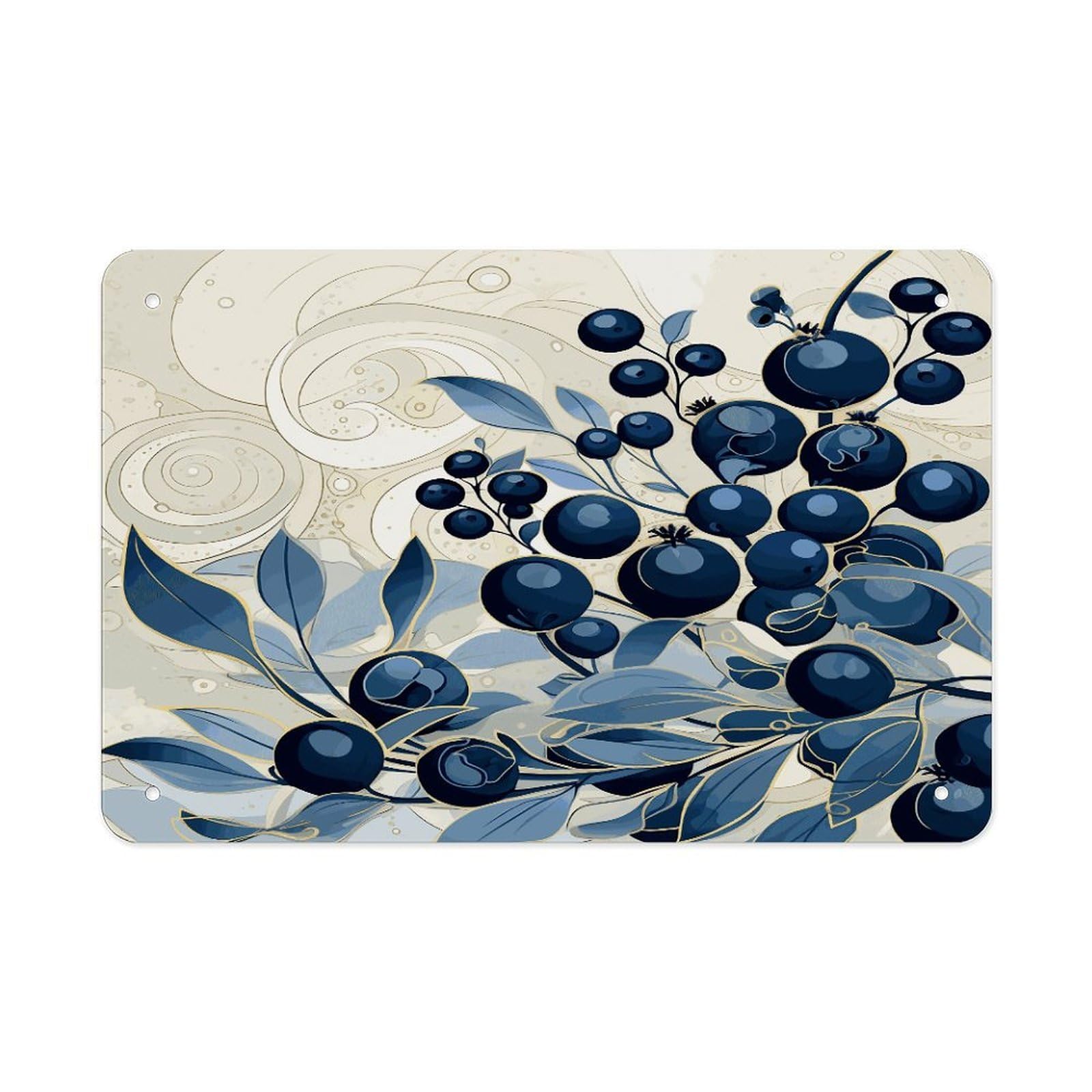 Fodpand Style Field Of Blueberries Wall Art Metal Signs Tin Sign
