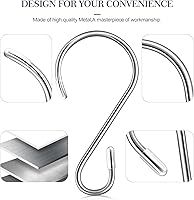 Vista 3 de Hotop 36 piezas ganchos en S para colgar de 3.15 pulgadas, resistentes en forma de S, ganchos de acero inoxidable metal, ganchos para colgar