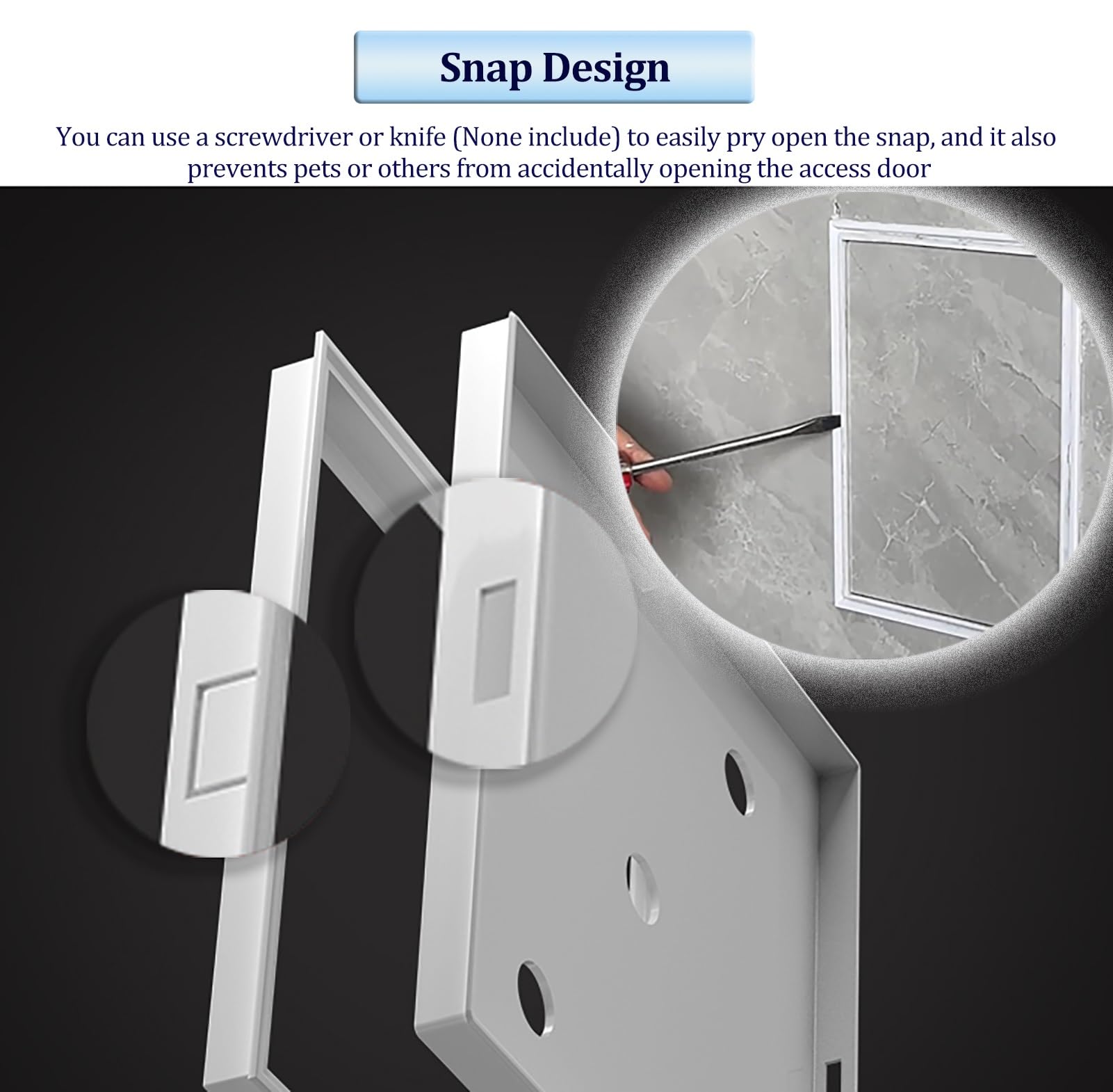 Sportello di Accesso Piccolo per Piastrelle e cartongesso - Coperchio per tubature a Scatto, 12x12 cm (Grigio) per vespaio e soffitto, Disponibili nelle Misure 15x15 cm, 15x15 cm, 15x20 cm.
