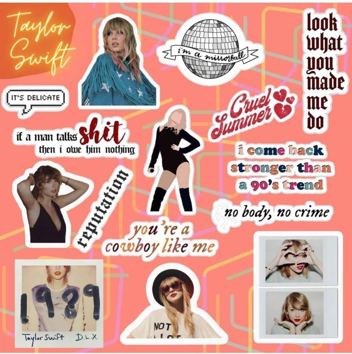 Taylor Swift Sticker Seti | Laptop Notebook Telefon Etiket