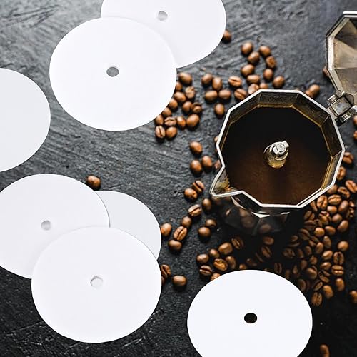 Miniatura 5 de 200 filtros de café percolador, filtro de papel de café desechable de 3.75 pulgadas con agujero, filtros de café de disco para percoladora Bozeman,