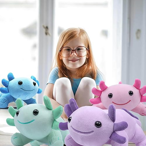 Miniatura 23 de Axolotl - Juguete de peluche, suave y lindo ajolote de 10.8 pulgadas, almohada de felpa de algodón de peluche Kawaii Salamandra Animal para niños
