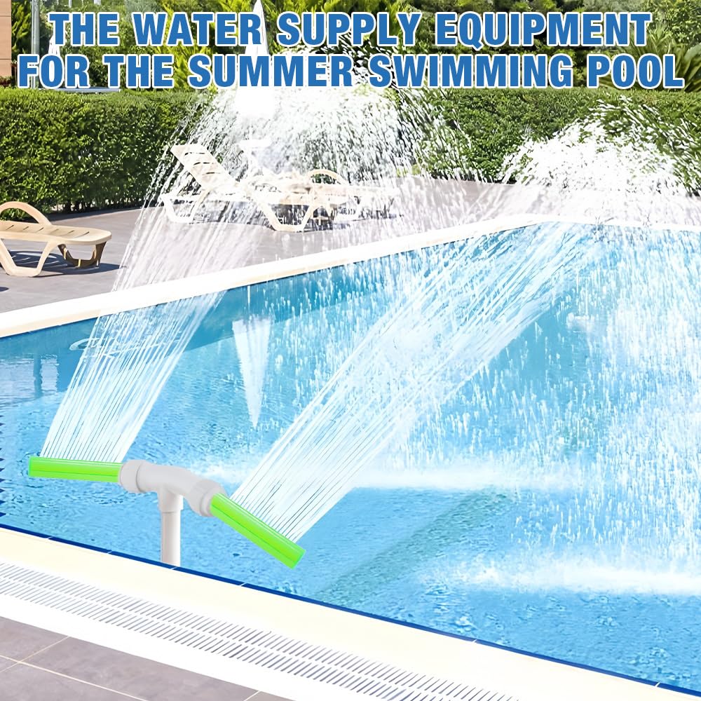 Fontana Per Piscina, Fontana a Cascata Per Piscina Regolabile a 360°, Accessori Piscina Fuori Terra Per Decorazione Piscine Laghetti Giardino Cortile SPA