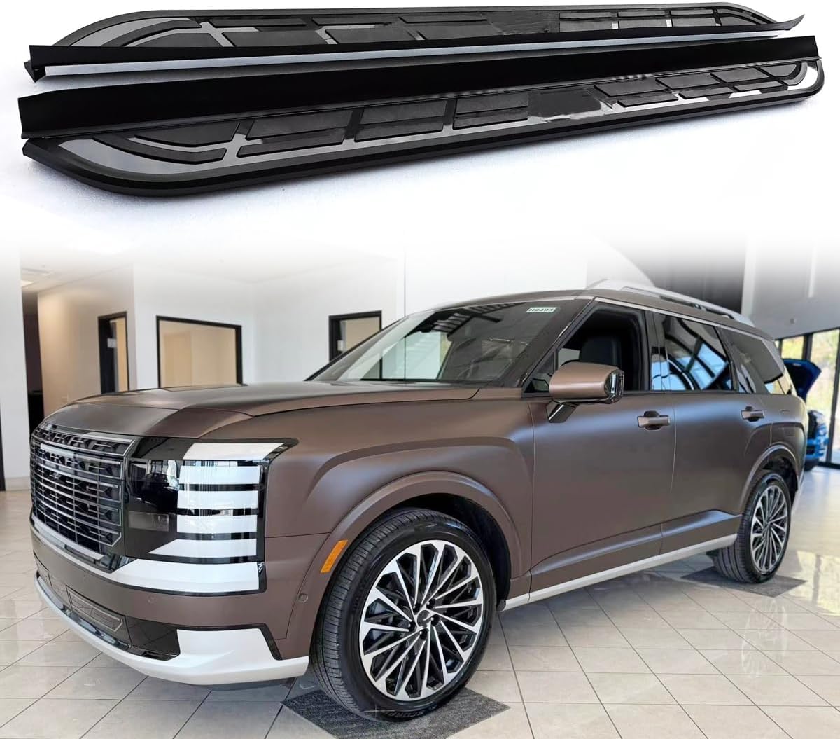 2Pcs Running Board Side Step Pedal Nerf Bar Fits for Hyundai Palisade LX3 2026 2027 Fixed Side Bar with Brackets