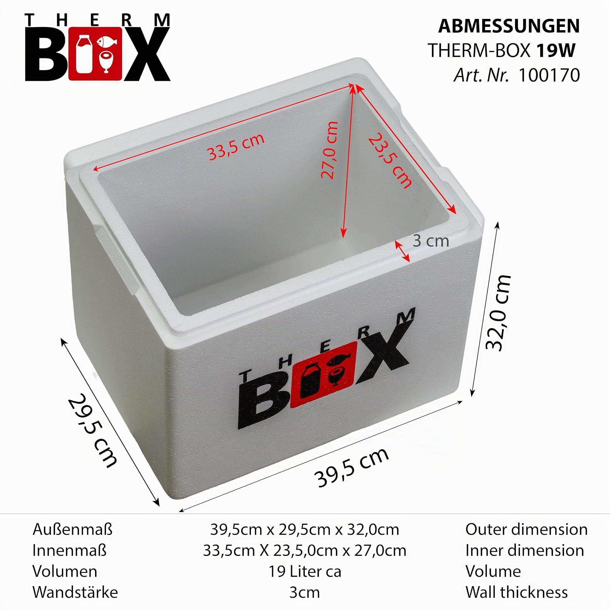 THERM BOX Scatola in polistirolo da 1 l fino a 19 l, in diverse misure