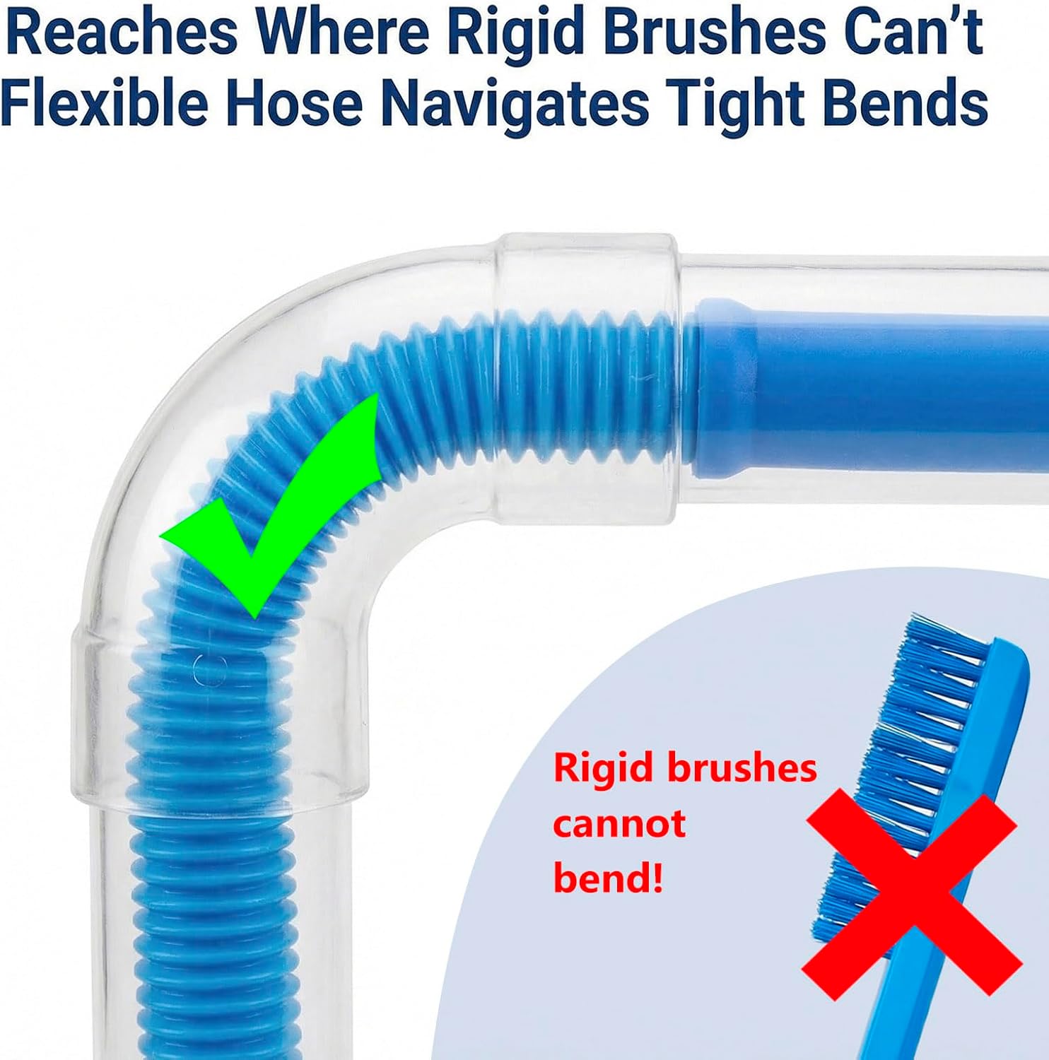 Dryer Vent Cleaner Kit Vacuum Attachment Compatible with Most Vacuums, Flexible Hose & Brush Set to Stop Hidden Lint & Prevent Fires, Universal Fit, 10-Minute Deep Clean Tool for Home Safety (2 Set)