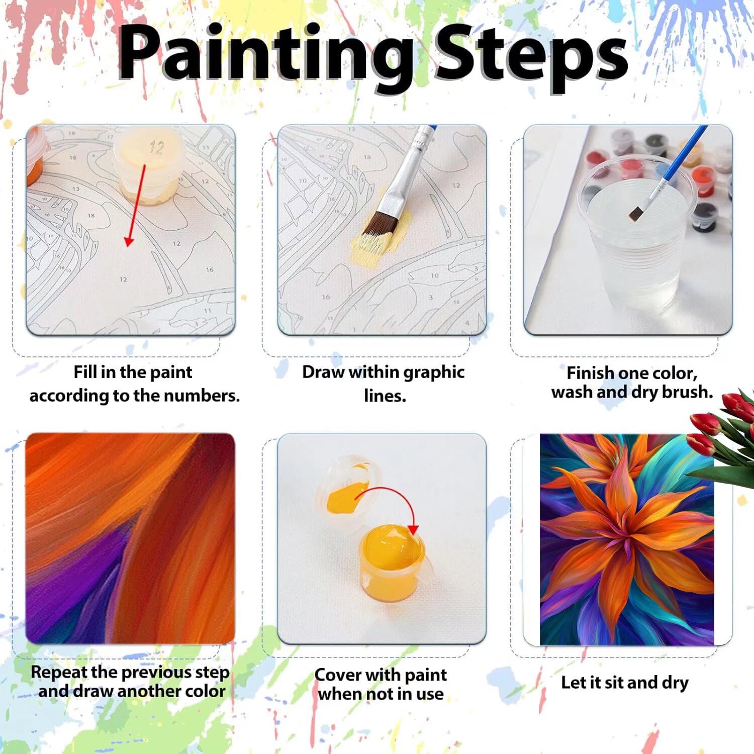 Pintar por Numeros Adultos pintar por numeros niños manualidades niños 10 años, DIY Pintar por Números de Pincel y Pintura acrílica Decoraciones para el Hogar Manualidades, sin Marco 60x80cm C-188