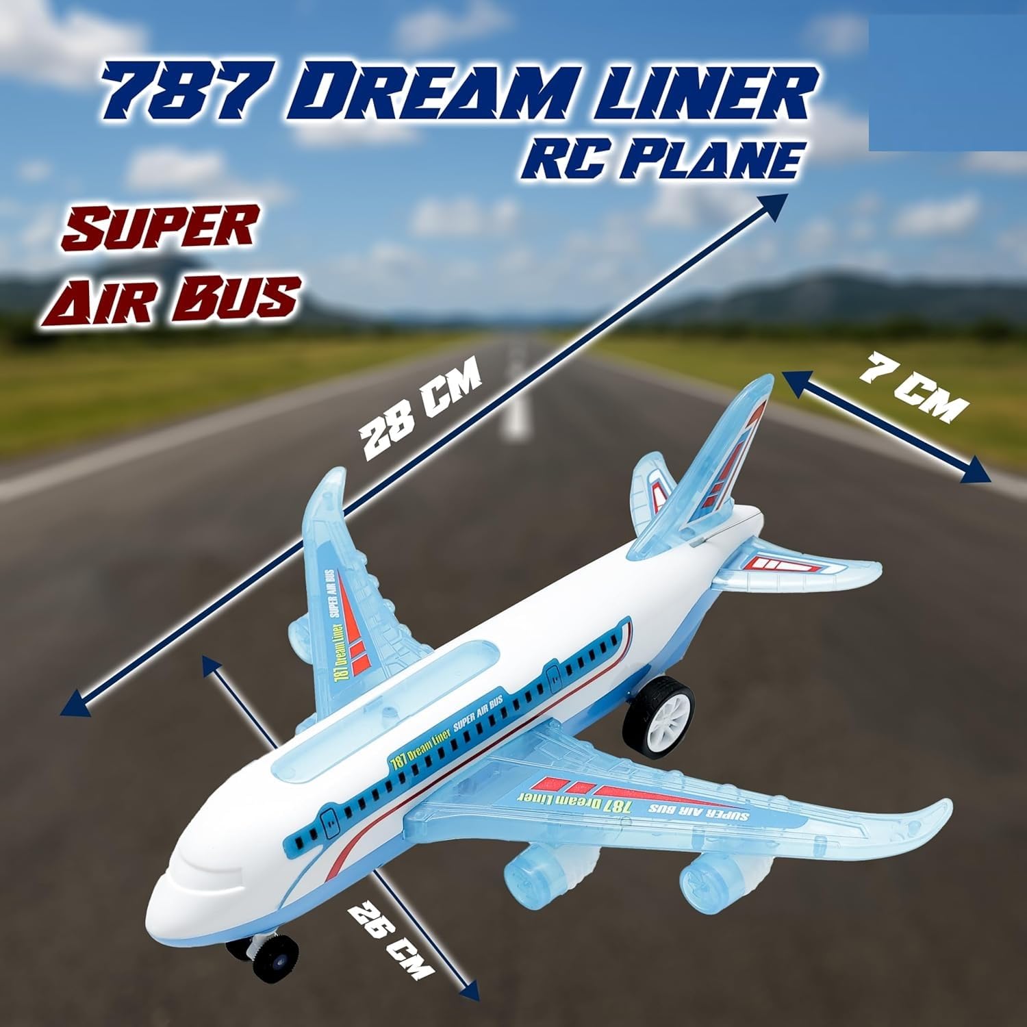 TinyTykes A-787 RC Airplane Toy with Lights & Sounds | Universal Wheel | Multicolor Design | Easy Control | Durable & Non-Toxic | Toy for Kids 2-8 Years (White) 3