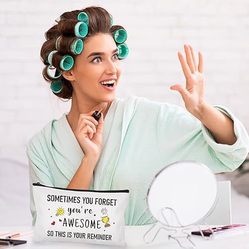 Miniatura 6 de Saintrygo 10 bolsas de cosméticos inspiradoras para niñas y mujeres, bolsa de maquillaje, regalo de amistad de cumpleaños para hija, hermana, bolsa