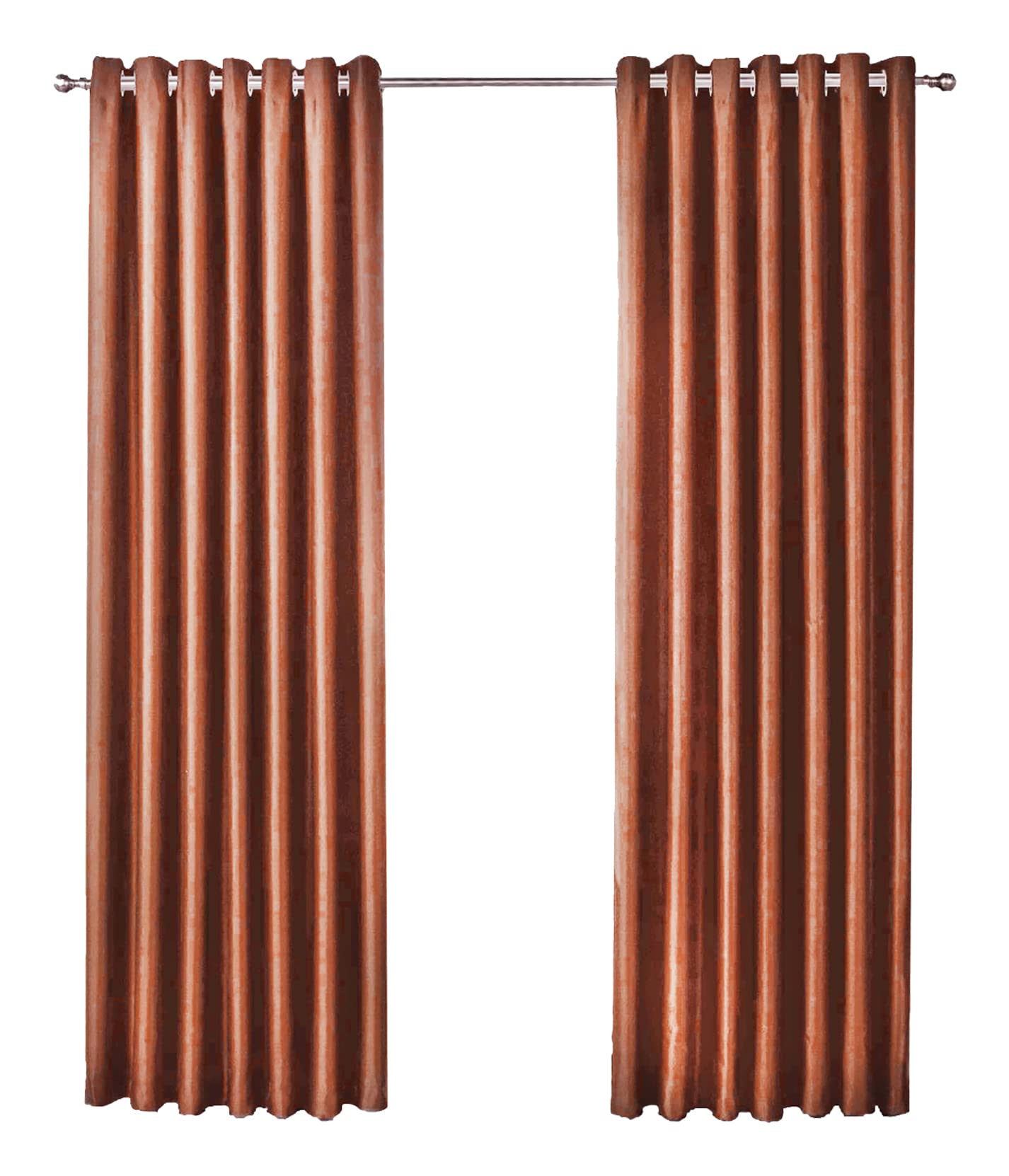 Olivia Rocco Rust Blackout Eyelet Curtains Black Out Thermal Ring Top Curtain Pair Window Treatment Living Room Bedroom, 46" (Width) X 72" (Drop) Orange