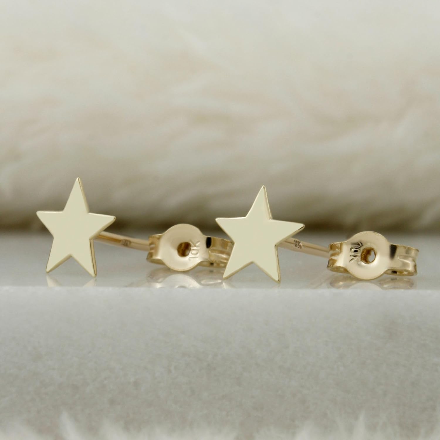 10k Solid Gold Ear Studs, Real Gold Stud Earrings, Solid Gold Earrings, Minimalist Gold Ear Studs For Women - Serena Sparkles