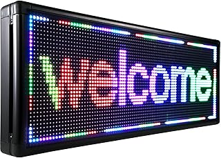 VEVOR Led Sign 40 x 15 inch Led Scrolling Sign Full Color Digital Led Open Sign Outdoor WiFi High Resolution Bright Electronic Message Display Board with SMD Technology for Advertising and Business