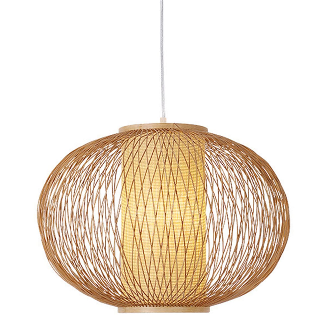 SHUANGZ 17.7'' Boho Rattan Basket Chandelier Rustic Modern Wicker Pendant Lamp Hand-Woven Light Fixture for Dining Room Retro Boho Pendant Light for Kitchen Island, Living, Bedroom, Foyer, Entryway
