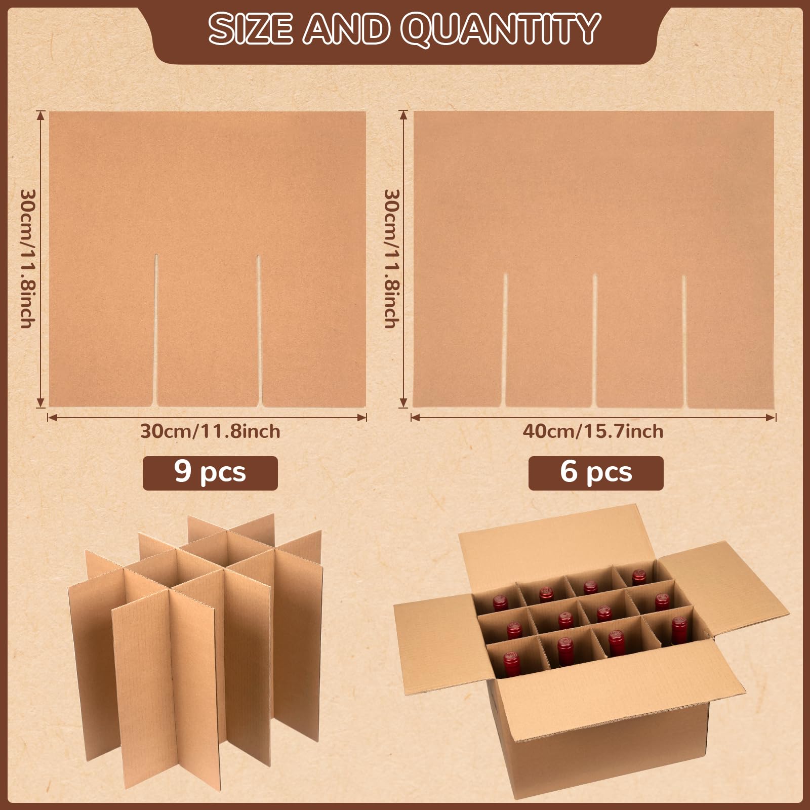 3 juegos de separadores de vidrio para cajas de mudanza, kit de cajas de embalaje para mover platos, cajas de vino para mudanzas, suministros de embalaje para mudanzas, cabe en caja de 16 x 12 x 12