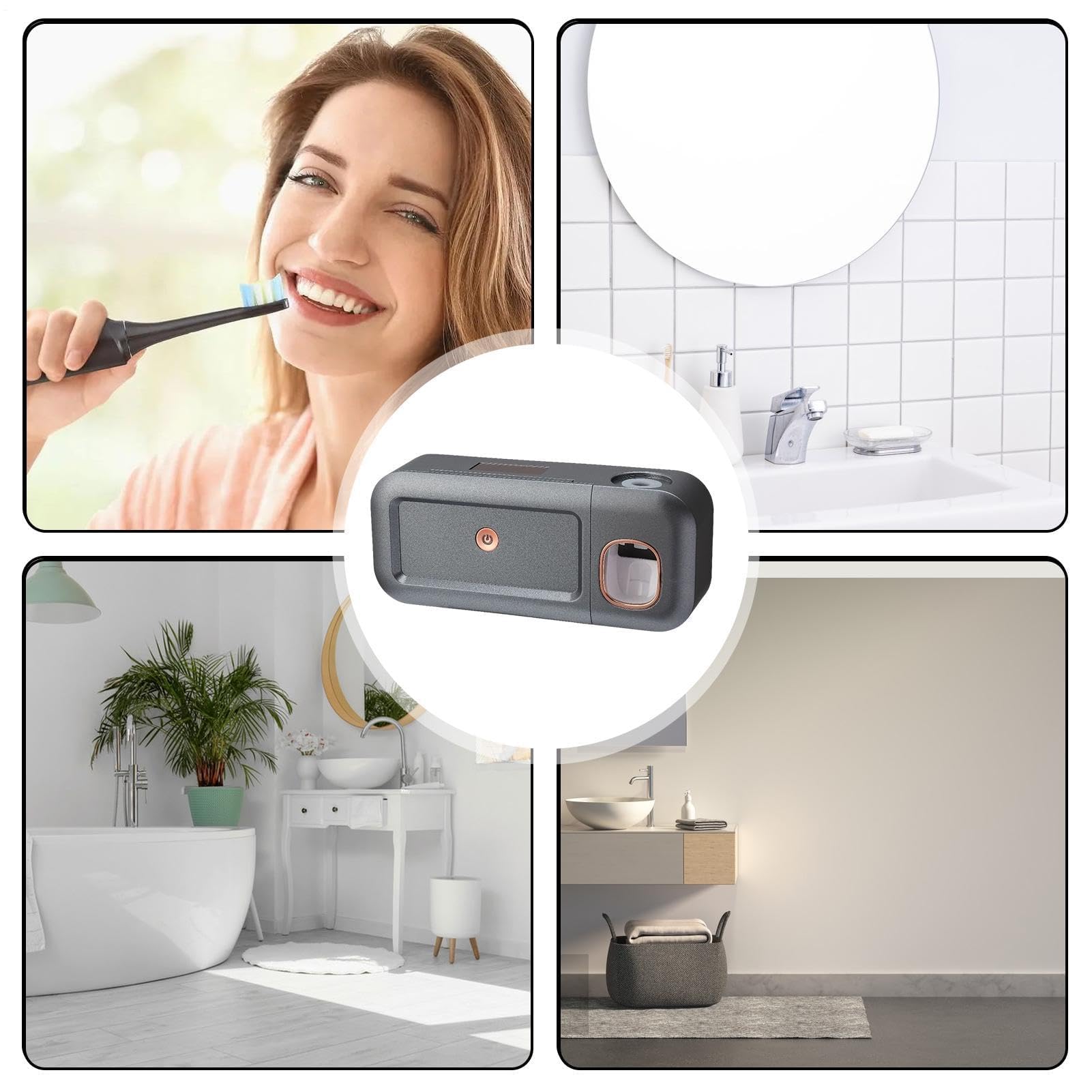 Portaspazzolino e detergente – Organizer magnetico da bagno senza trapano per un facile accesso e una conservazione ordinata, senza fori, ideale per uso familiare
