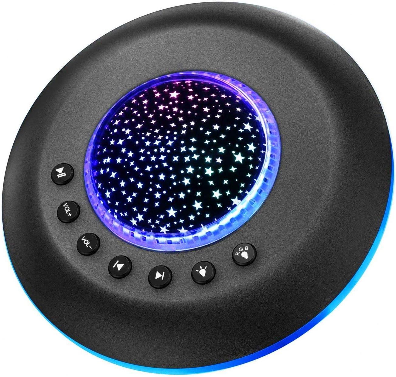 JUHOT Baby Sound Machine with Night light,Baby White Noise Machine for Sleeping Home/Ofiice Privacy/Travel with 28 Non-Looping Natural&Soothing Sounds, Timing Function(Black)
