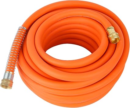 PONO Durable Hybrid Garden Hose 50ft Anti-Kink 5/8" Water Hose Reel with Solid Brass Fittings Flexible -150 PSI Working Pressure - Easy Handling Perfect for Plant Watering & Car Cleaning