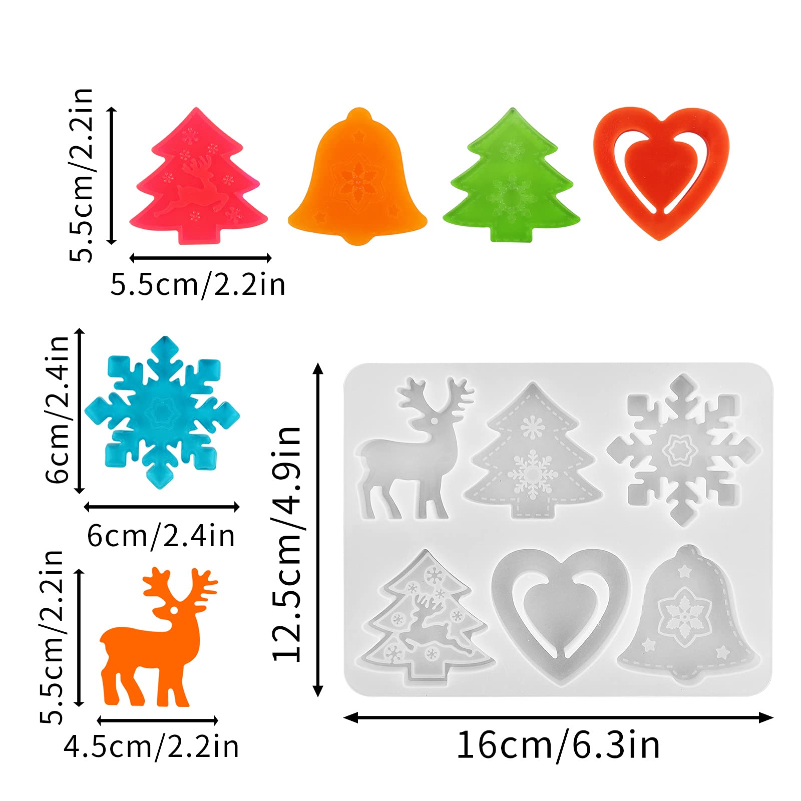 Stampi in silicone con ciondolo albero e pupazzo di neve con scrta Merry Christmas all'ingrosso